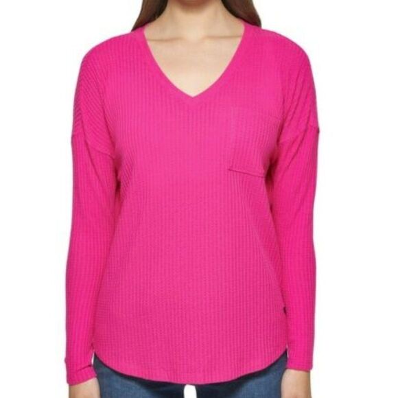 Calvin Klein Tops - Calvin Klein Long Sleeve Waffle Knit Top - Pink